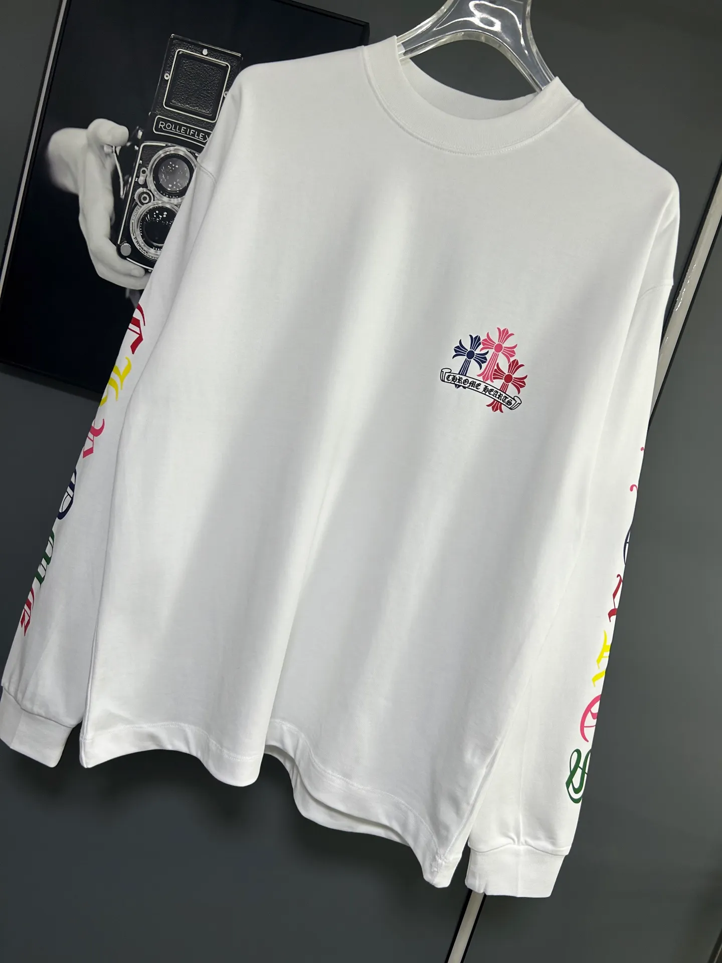 P230 2026 new (exclusive) Chrome Hearts autumn and winter limited edition heavyweight high-weight long-sleeved T-shirt, customized Dreamweaver Yayun ribbed cotton designer concept style Fabric: Heavy 380g Size: S M L XL Color: White